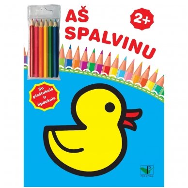 Aš spalvinu 2+. Su pieštukais ir lipdukais