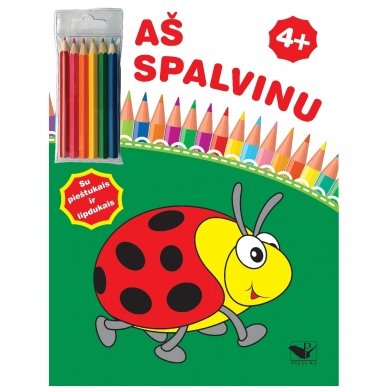 Aš spalvinu 4+. Su pieštukais ir lipdukais