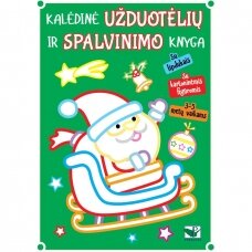 BROKAS. Kalėdinė užduotėlių ir spalvinimo knyga su lipdukais ir kartoninėmis figūromis. 3-5 metų vaikams (iš grąžinimų)