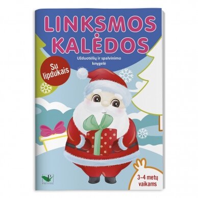 Linksmos Klaėdos. Užduotėlių ir spalvinimo knygelė su lipdukais 3-4 metų vaikams