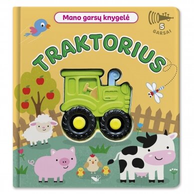 BROKAS. Traktorius. Mano garsų knygelė. 5 garsai (grįžę iš prekybos vietų, sudraskytas knygos kampas)