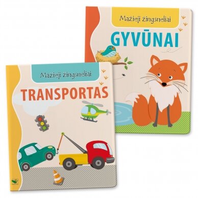 KOMPLEKTAS Mažieji žingsneliai. TRANSPORTAS + GYVŪNAI (2 knygelės)