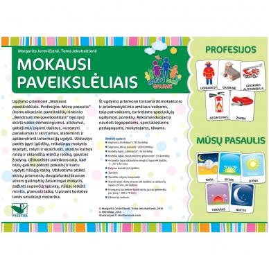 Paveikslėlių rinkinys MOKAUSI PAVEIKSLĖLIAIS (PROFESIJOS. MŪSŲ PASAULIS). Margarita Jurevičienė, Toma Jokubaitienė 1