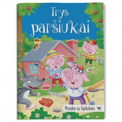 BROKAS. Pasaka su lipdukais. Trys paršiukai (smulkūs trūkumai)