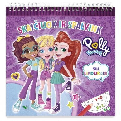 BROKAS. Skaičiuok ir spalvink. Su lipdukais. Polly Pocket (nugarėlės viršelis nespalvotas)