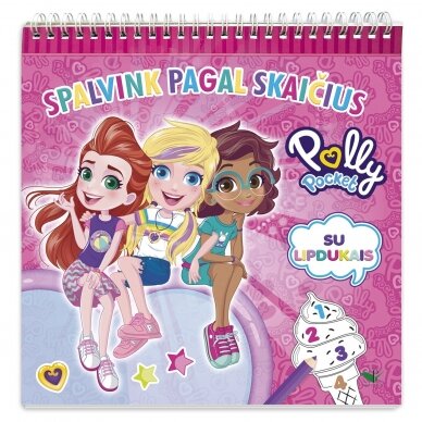 Spalvink pagal skaičius. Su lipdukais. Polly Pocket